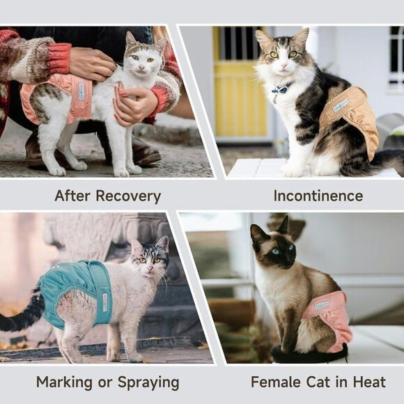 Langsprit Reusable Cat Diapers for Female and Male  Washable Sz L NEW - Picture 7 of 11